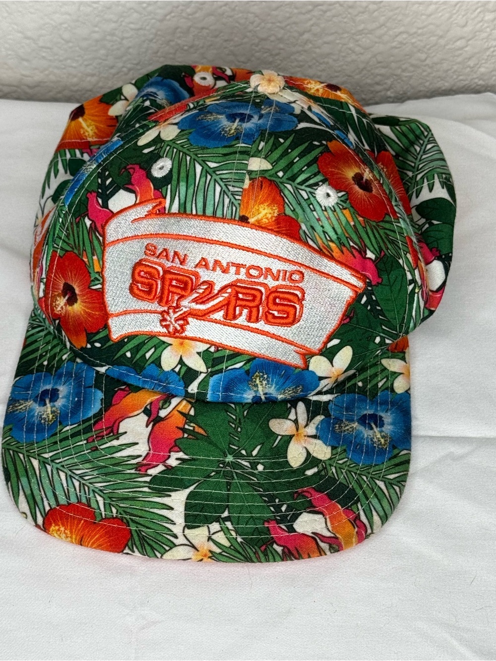 New Era San Antonio Spurs Tropical Floral Snapback Hat - Green, Orange, Blue